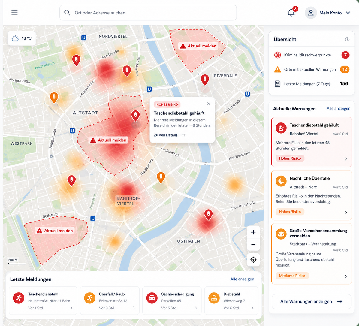 DESafe Gefahrenkarte